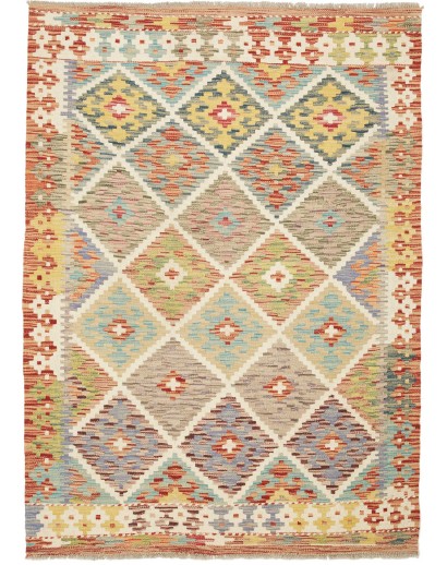 Tappeto Kilim Afghanistan marrone rosso 102x150