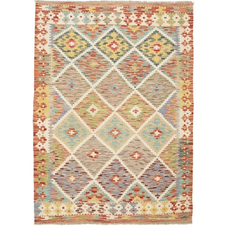 Tappeto Kilim Afghanistan marrone rosso 102x150