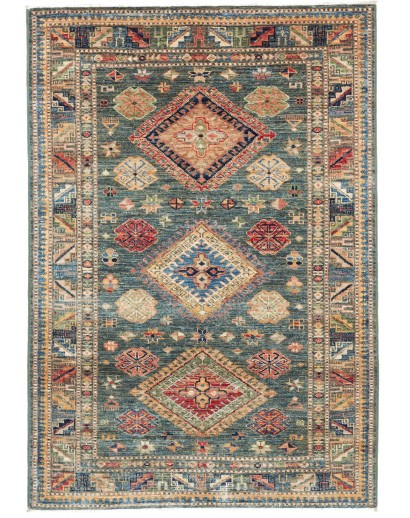 Tappeto Kazak Fine Pakistan bianco azzurro 102x148