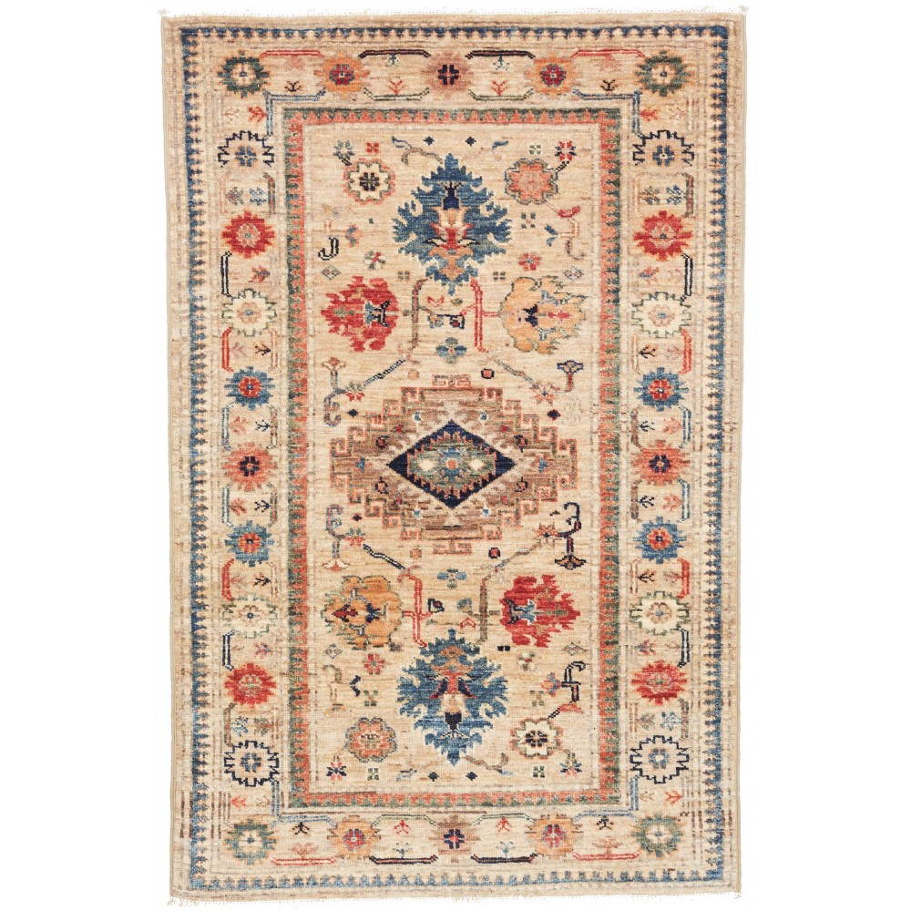 Tappeto Kazak Fine Pakistan marrone giallo 79x123