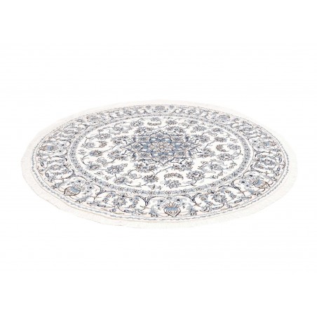 Tappeto Nain Kashmar Persia bianco grigio 189x202