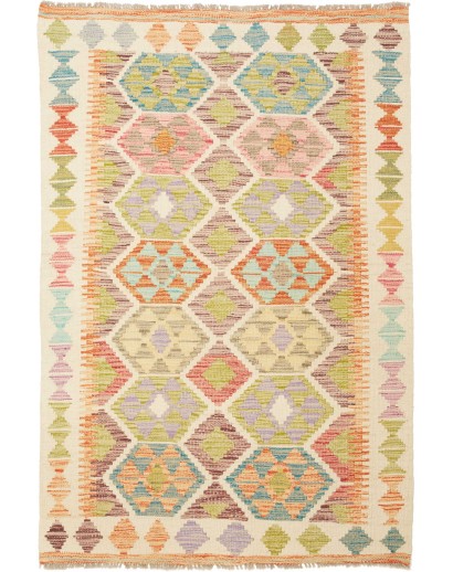 Tappeto Kilim Afghanistan marrone giallo 99x145