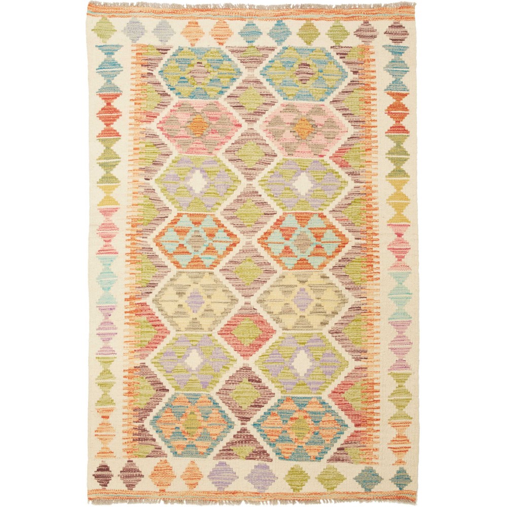 Tappeto Kilim Afghanistan marrone giallo 99x145