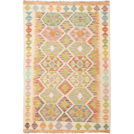 Tappeto Kilim Afghanistan marrone giallo 99x145