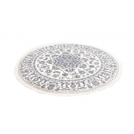 Tappeto Nain Kashmar Persia bianco grigio 189x202