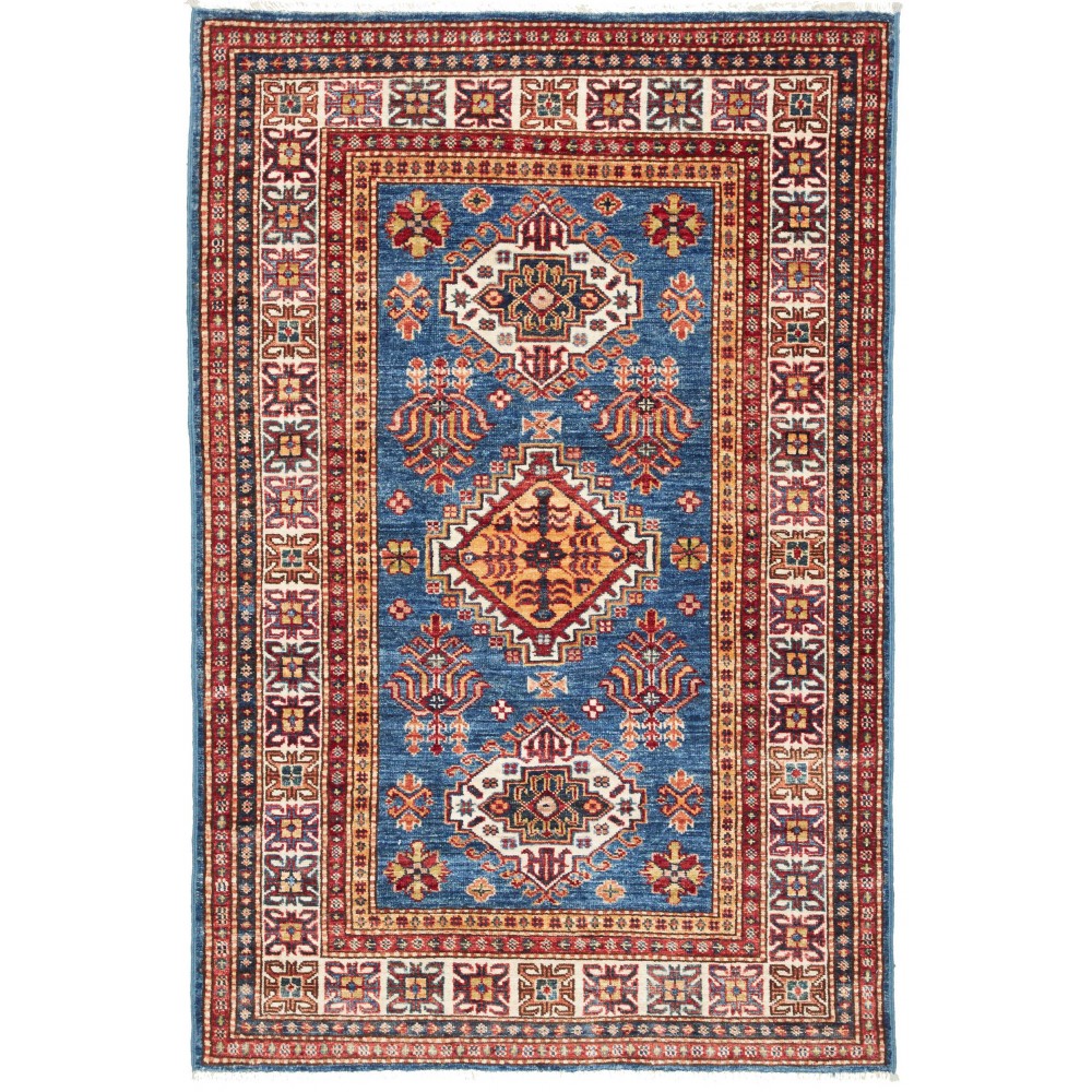 Tappeto Kazak Fine Pakistan azzurro grigio 99x151