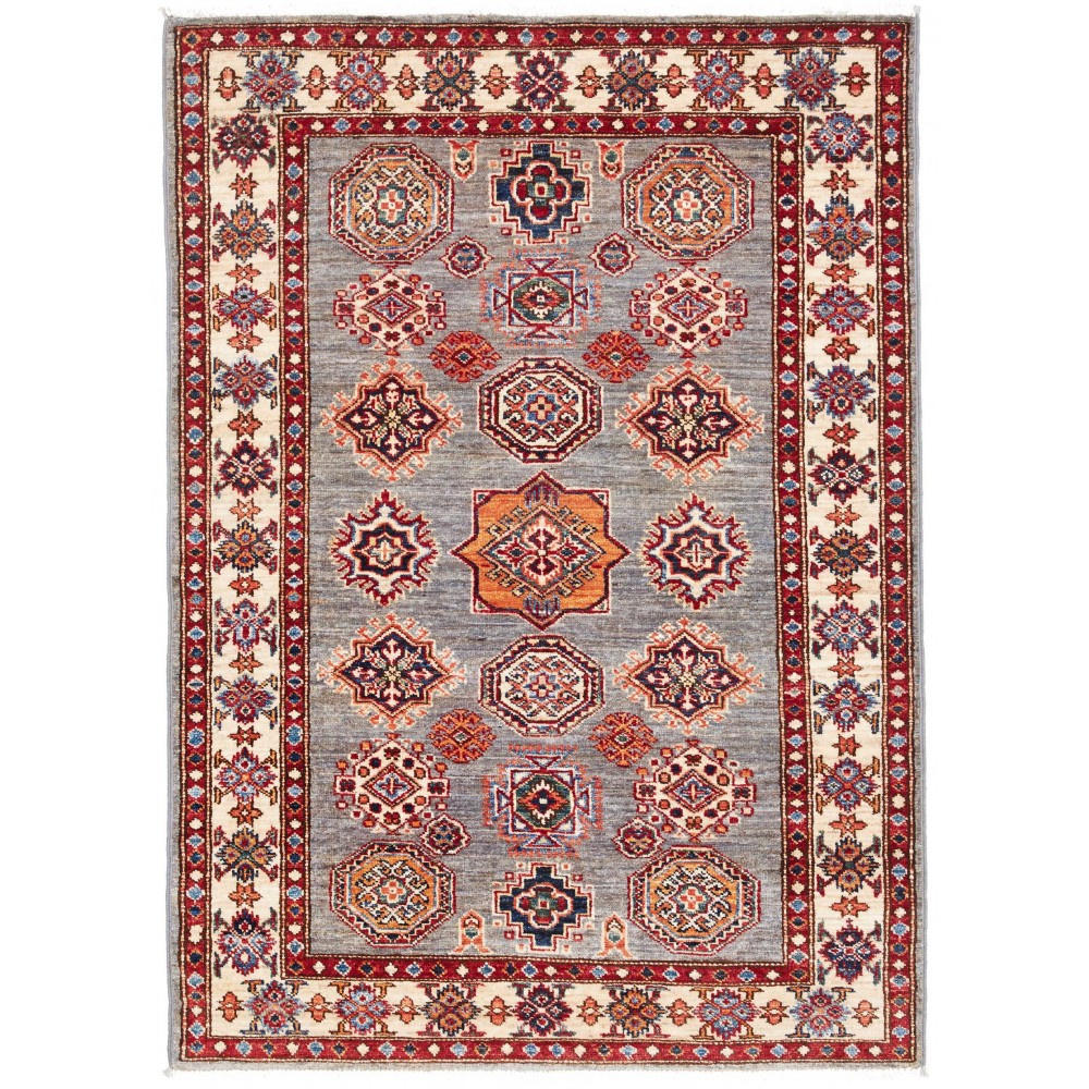 Tappeto Kazak Fine Pakistan marrone grigio 104x142