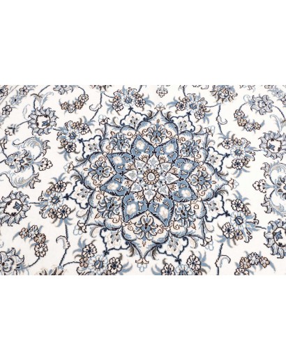 Tappeto Nain Kashmar Persia bianco grigio 189x202