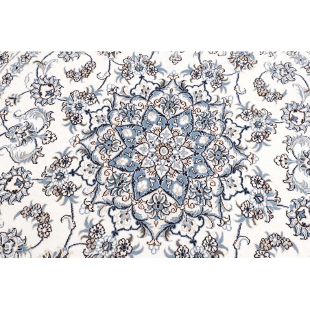 Tappeto Nain Kashmar Persia bianco grigio 189x202