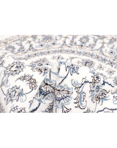Tappeto Nain Kashmar Persia bianco grigio 189x202
