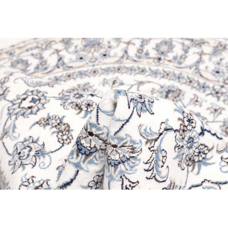 Tappeto Nain Kashmar Persia bianco grigio 189x202