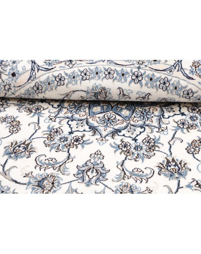 Tappeto Nain Kashmar Persia bianco grigio 189x202