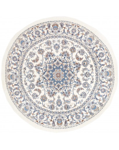 Tappeto Nain Kashmar Persia bianco azzurro 202x200