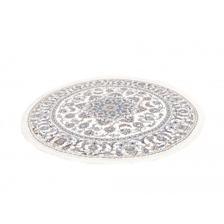 Tappeto Nain Kashmar Persia bianco azzurro 202x200