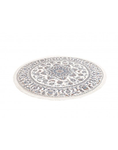 Tappeto Nain Kashmar Persia bianco azzurro 202x200