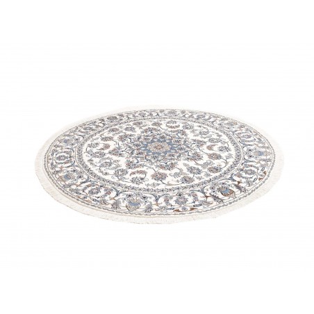 Tappeto Nain Kashmar Persia bianco azzurro 202x200