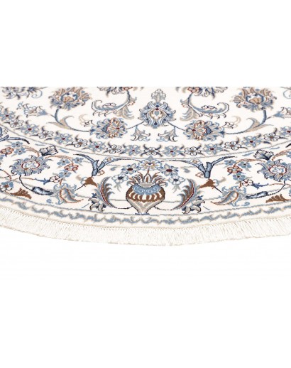 Tappeto Nain Kashmar Persia bianco azzurro 202x200