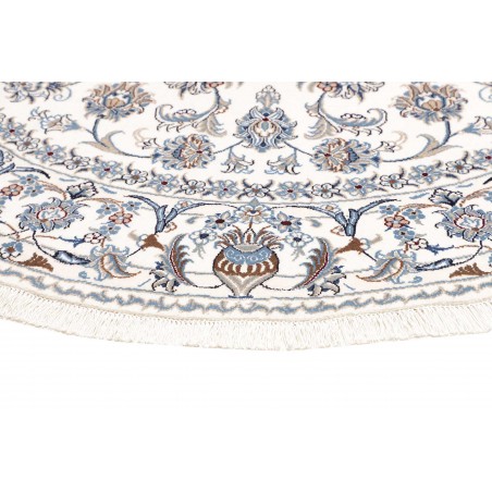 Tappeto Nain Kashmar Persia bianco azzurro 202x200