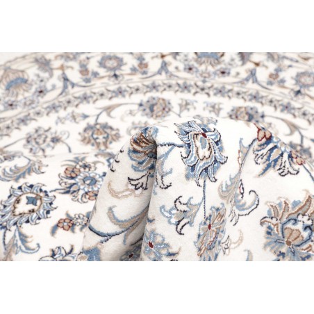 Tappeto Nain Kashmar Persia bianco azzurro 202x200