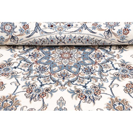 Tappeto Nain Kashmar Persia bianco azzurro 202x200