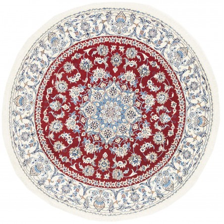 Tappeto Nain Kashmar Persia bianco marrone 203x207