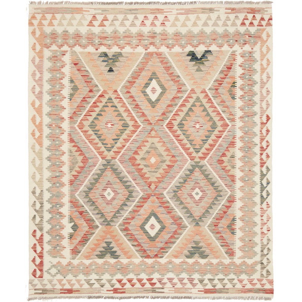 Tappeto Kilim Afghanistan marrone azzurro 159x188