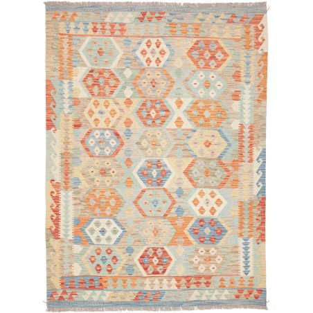 Tappeto Kilim Afghanistan marrone rosso 151x203