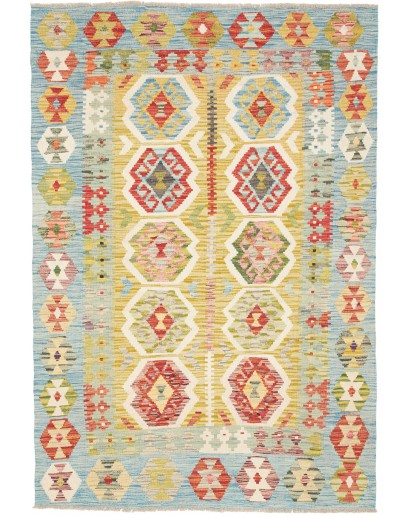 Tappeto Kilim Afghanistan beige marrone 121x177