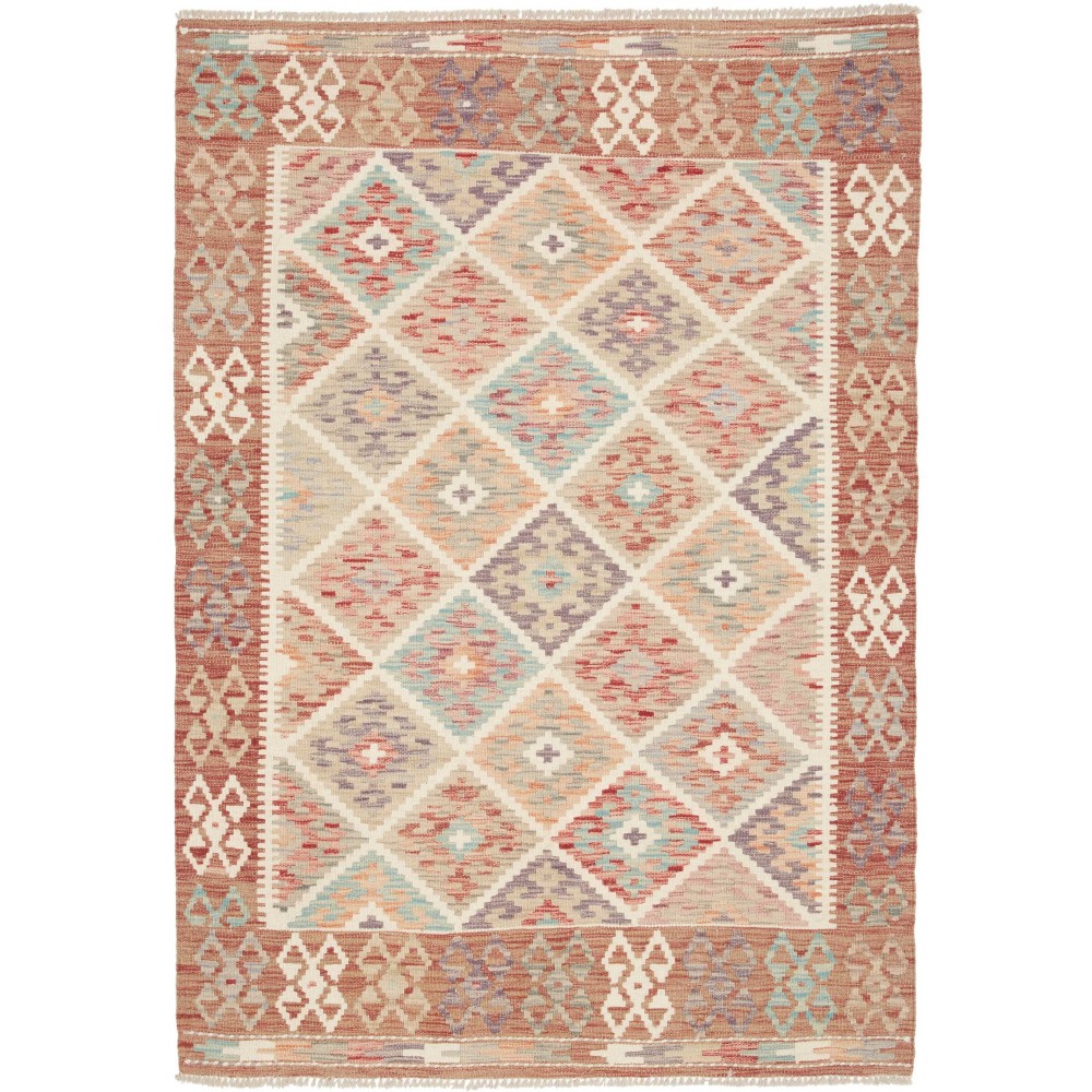 Tappeto Kilim Afghanistan marrone bianco 122x172