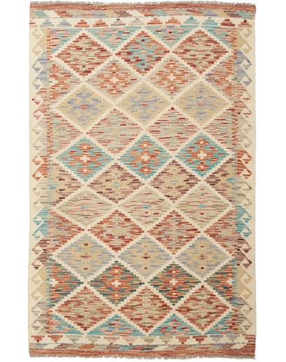 Tappeto Kilim Afghanistan marrone azzurro 101x153