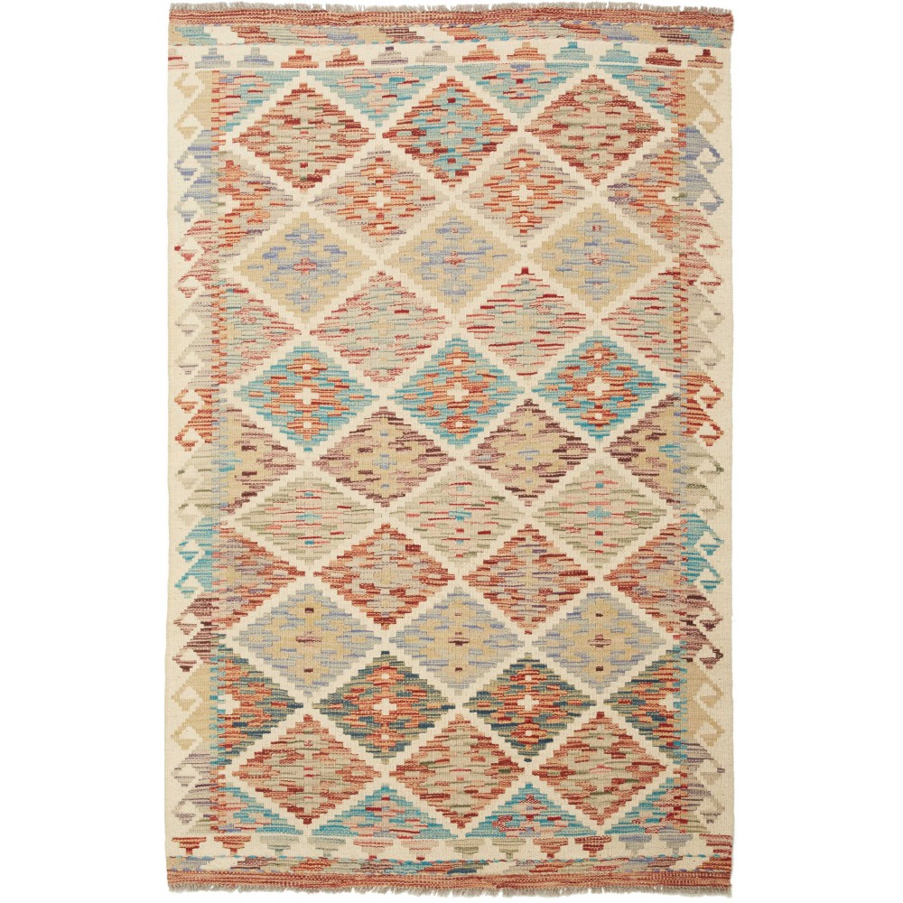 Tappeto Kilim Afghanistan marrone azzurro 101x153