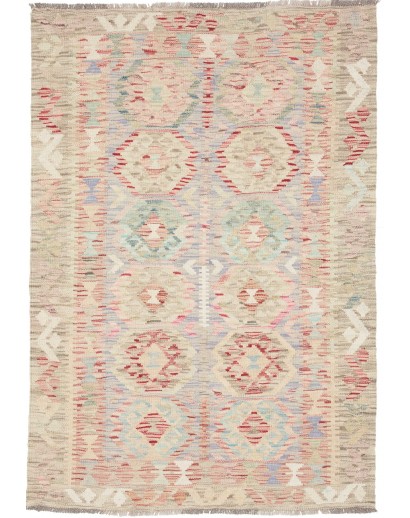 Tappeto Kilim Afghanistan beige bianco 104x150