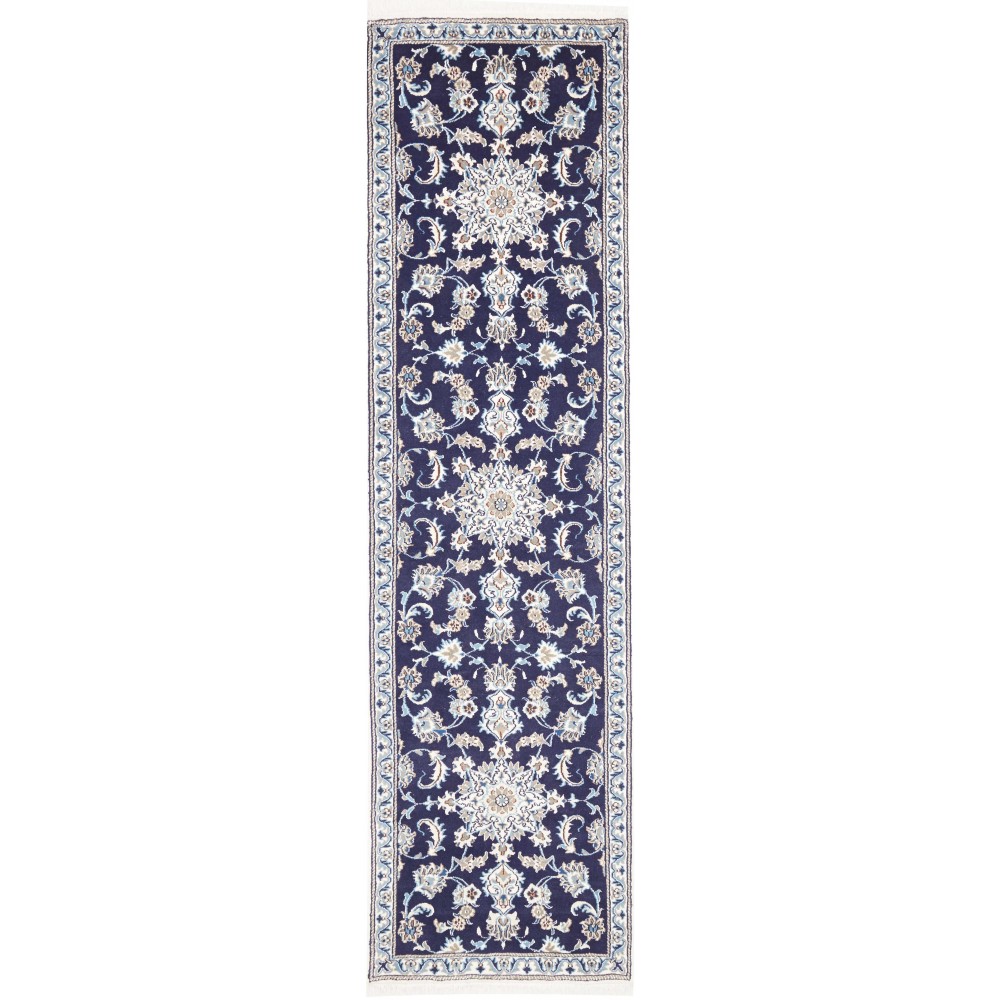 Tappeto Nain Kashmar Persia bianco grigio 80x303