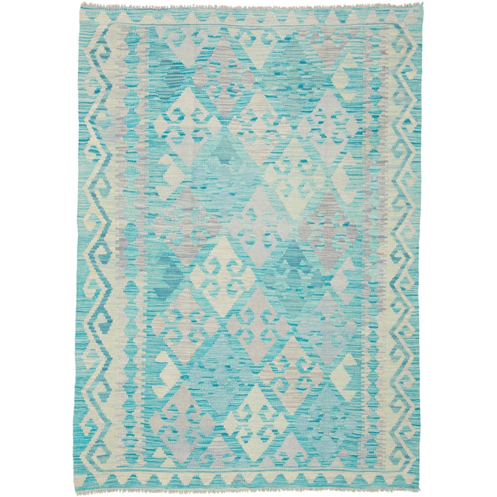 Tappeto Kilim Afghanistan beige blu 126x177