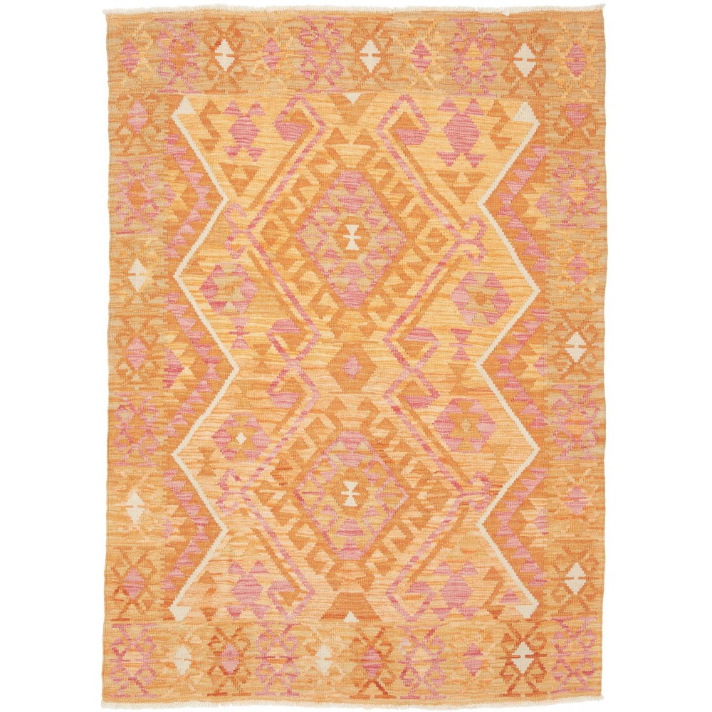 Tappeto Kilim Afghanistan arancione giallo 127x176