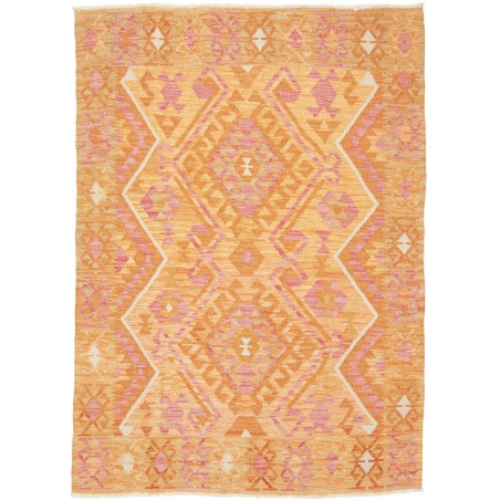 Tappeto Kilim Afghanistan arancione giallo 127x176