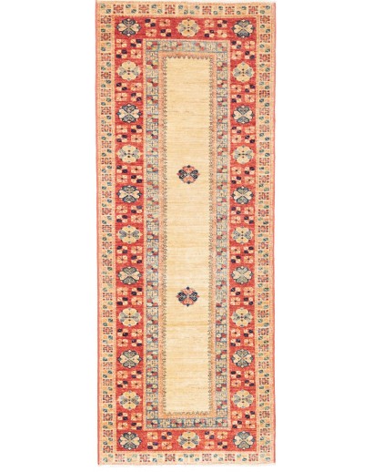 Tappeto Kazak Fine Pakistan marrone giallo 74x199