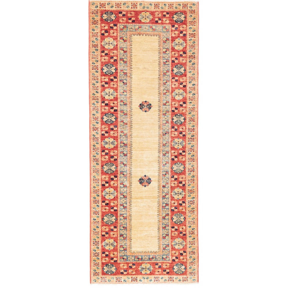 Tappeto Kazak Fine Pakistan marrone giallo 74x199