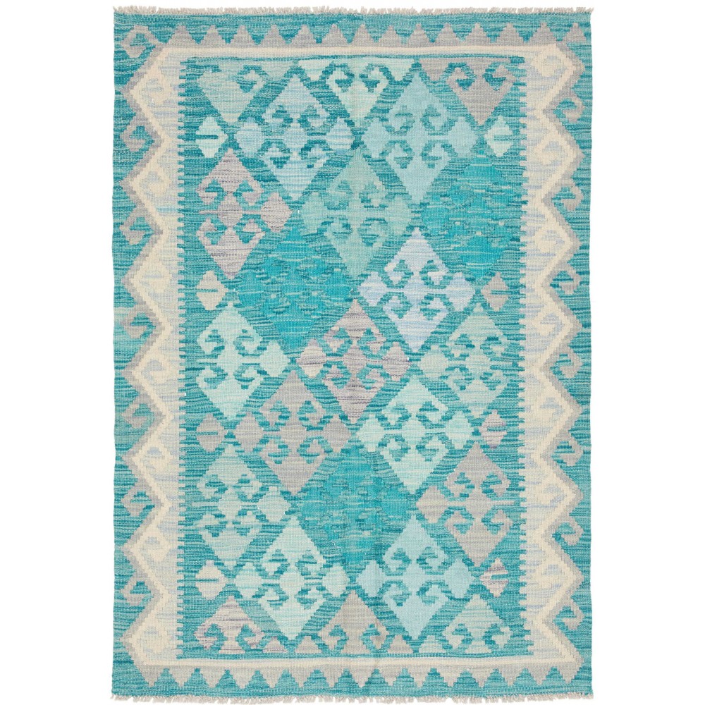 Tappeto Kilim Afghanistan beige blu 103x151