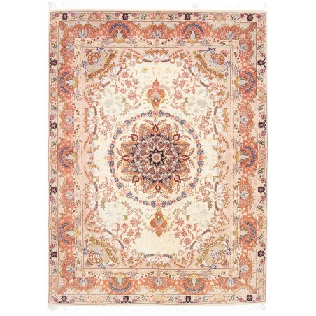 Tappeto Tabriz 50 Raj Persia giallo grigio 148x202