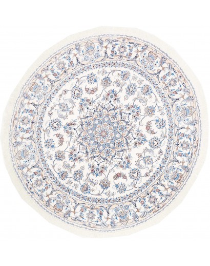 Tappeto Nain Kashmar Persia bianco grigio 202x210