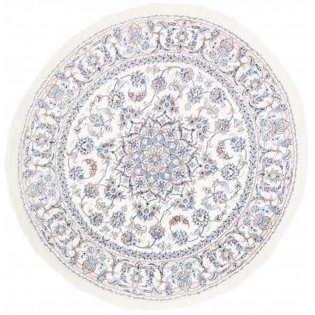 Tappeto Nain Kashmar Persia bianco grigio 202x210