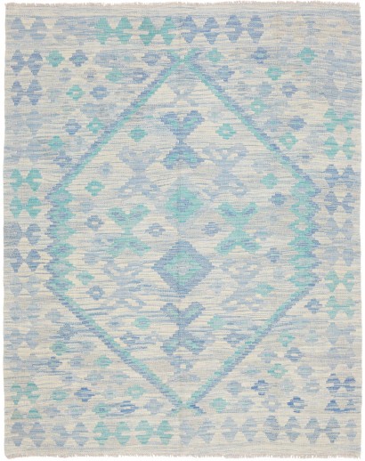 Tappeto Kilim Afghanistan beige azzurro 154x195