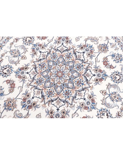 Tappeto Nain Kashmar Persia bianco grigio 202x210