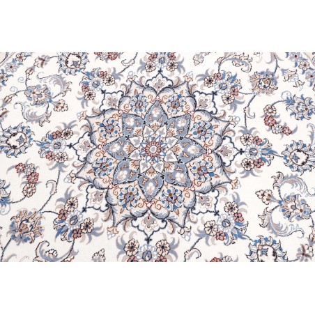 Tappeto Nain Kashmar Persia bianco grigio 202x210