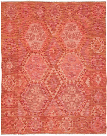 Tappeto Kilim Afghanistan rosso arancione 159x197