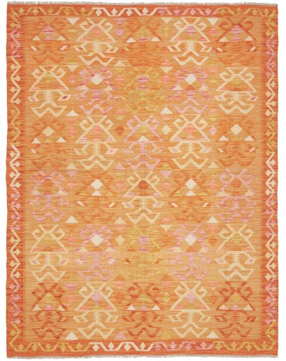 Tappeto Kilim Afghanistan arancione beige 153x201