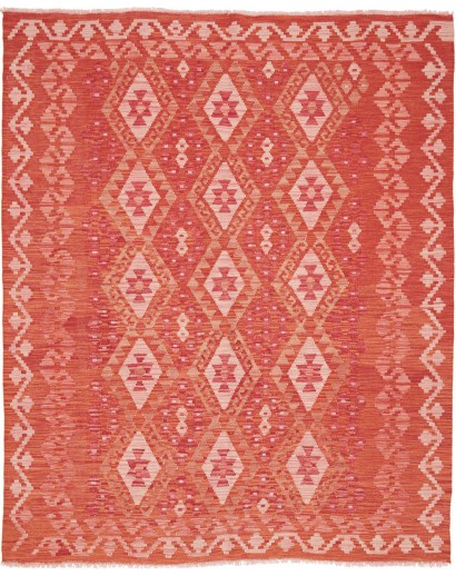 Tappeto Kilim Afghanistan rosso arancione 158x192