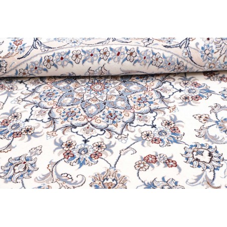 Tappeto Nain Kashmar Persia bianco grigio 202x210