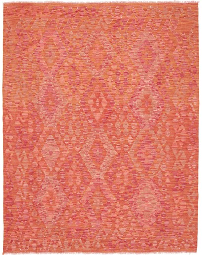 Tappeto Kilim Afghanistan rosso arancione 153x198
